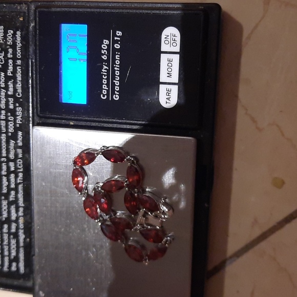 AUTHENTIC GARNET JANUARY BIRTHSTONE GENUINE STERLING SILVER TENNIS BRACELET - Picture 2 of 6
